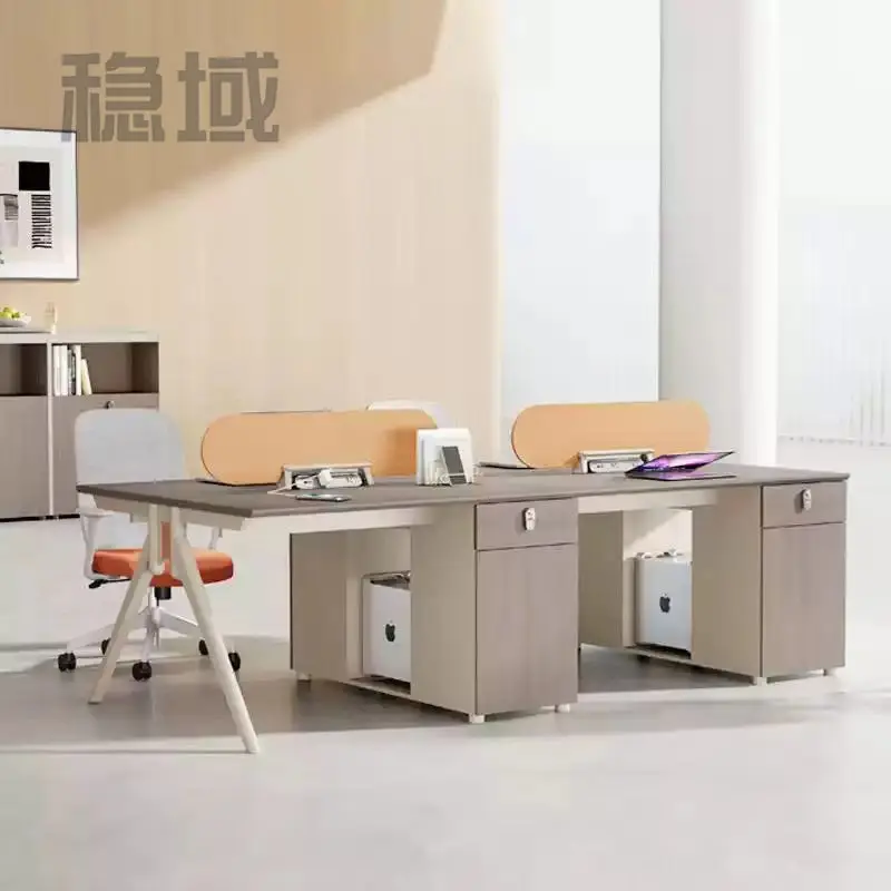 Office desk office staff desk simple modern screen station locker partition employee computer desk — view 1