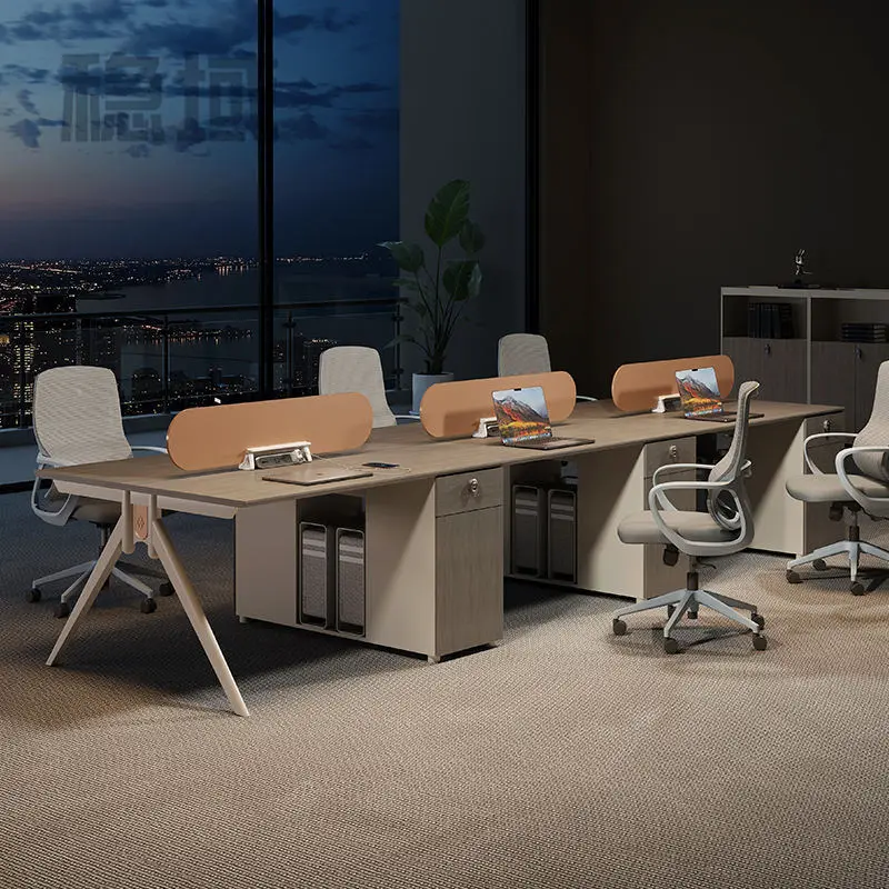 Office desk office staff desk simple modern screen station locker partition employee computer desk — image 2