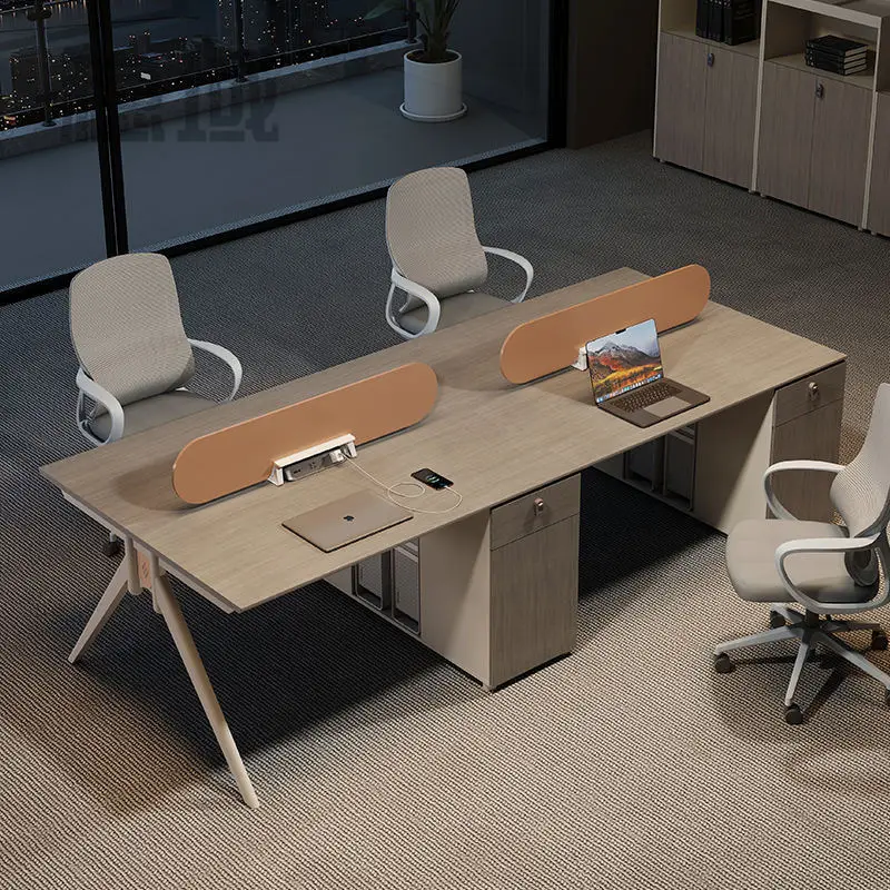 Office desk office staff desk simple modern screen station locker partition employee computer desk — image 3