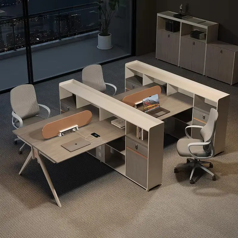 Office desk office staff desk simple modern screen station locker partition employee computer desk — image 4