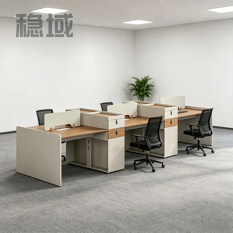 Office desk office staff desk simple modern screen station locker partition employee computer desk — image 3