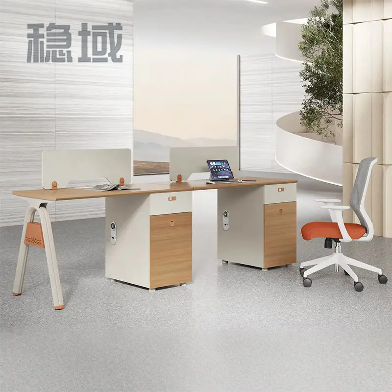 Office desk office staff desk simple modern screen station locker partition employee computer desk — view 1