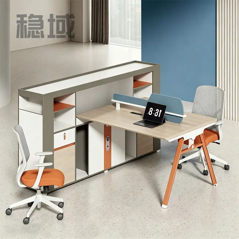 Office desk office staff desk simple modern screen station locker partition employee computer desk — image 2