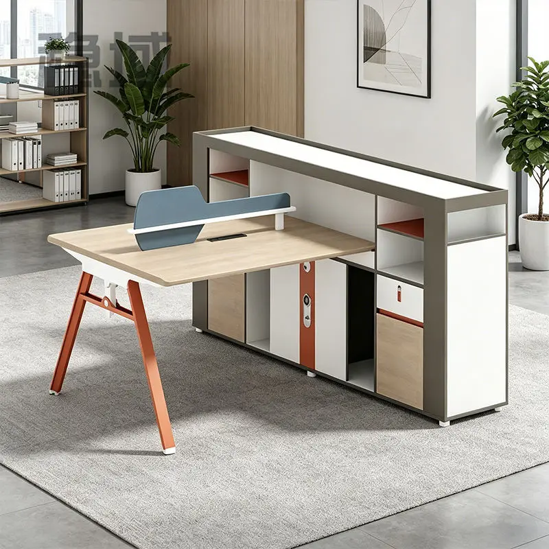 Office desk office staff desk simple modern screen station locker partition employee computer desk — image 3