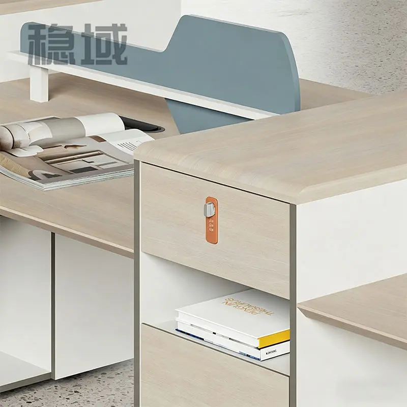Office desk office staff desk simple modern screen station locker partition employee computer desk — image 2