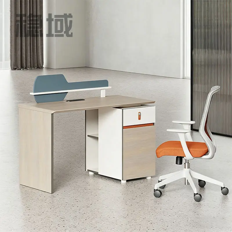Office desk office staff desk simple modern screen station locker partition employee computer desk — view 1