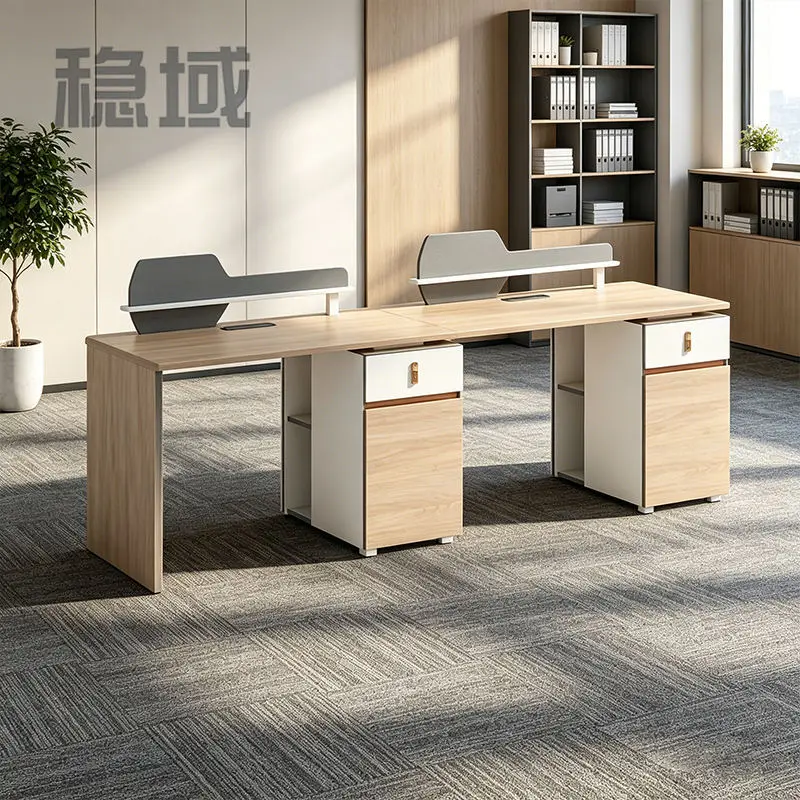 Office desk office staff desk simple modern screen station locker partition employee computer desk — image 2