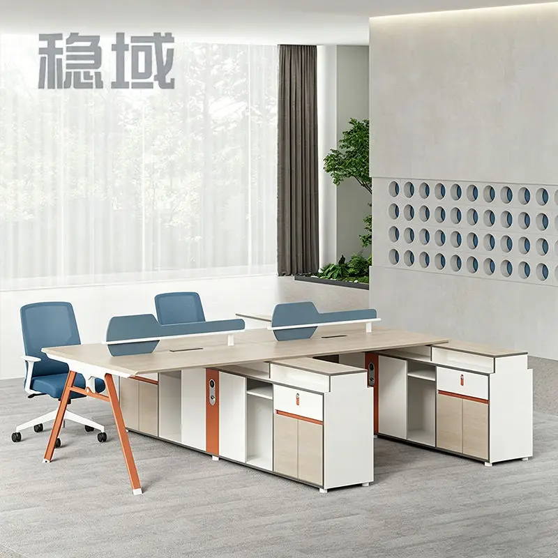 Office desk office staff desk simple modern screen station locker partition employee computer desk — image 2