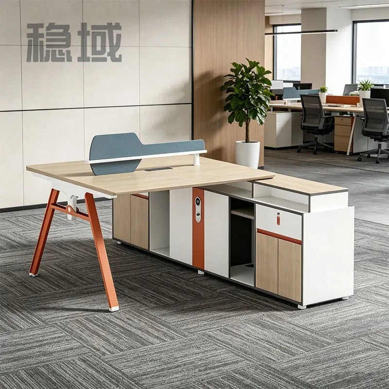 Office desk office staff desk simple modern screen station locker partition employee computer desk — image 3