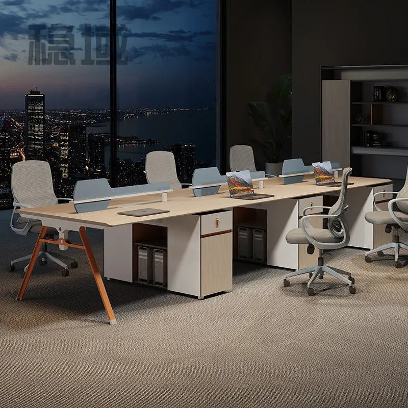 Office desk office staff desk simple modern screen station locker partition employee computer desk — image 4