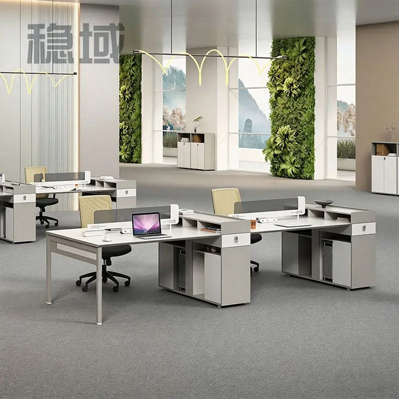 Office desk office staff desk simple modern screen station locker partition employee computer desk — image 2