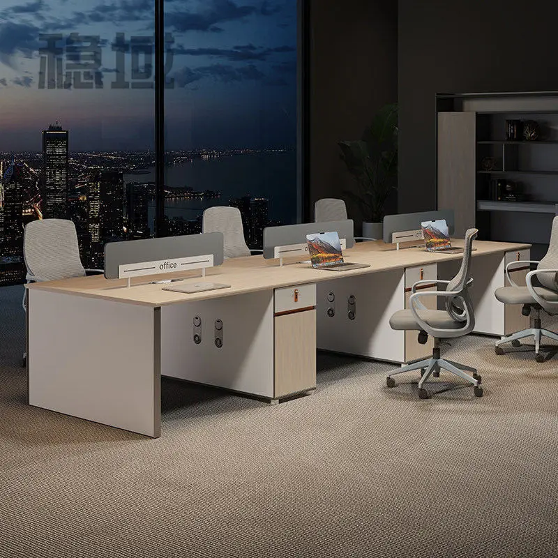 Office desk office staff desk simple modern screen station locker partition employee computer desk — image 4