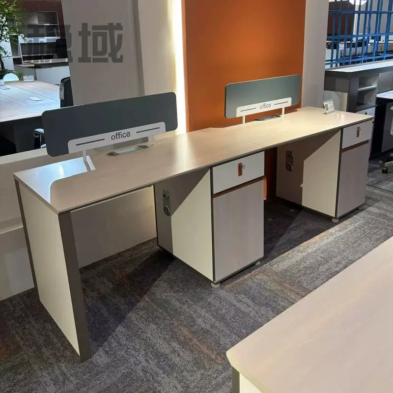 Office desk office staff desk simple modern screen station locker partition employee computer desk — image 6
