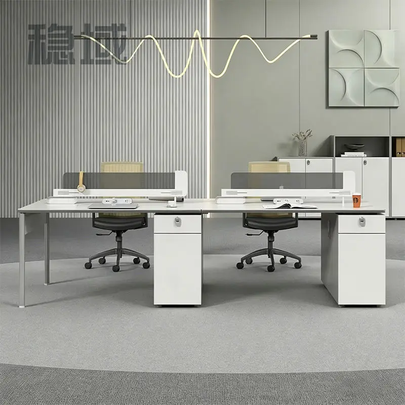 Office desk office staff desk simple modern screen station locker partition employee computer desk — image 2