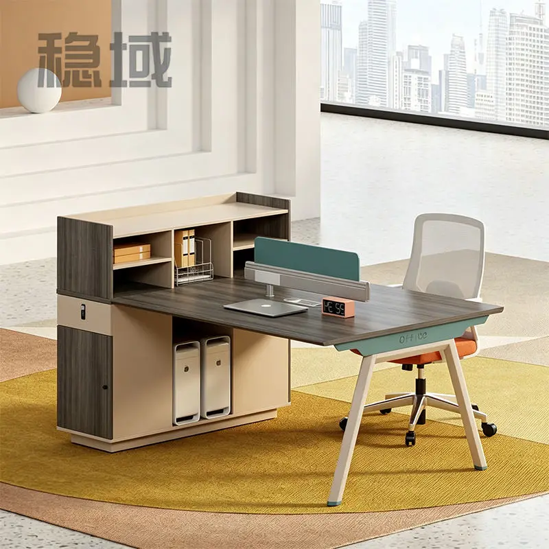 Office desk office staff desk simple modern screen station locker partition employee computer desk — image 2