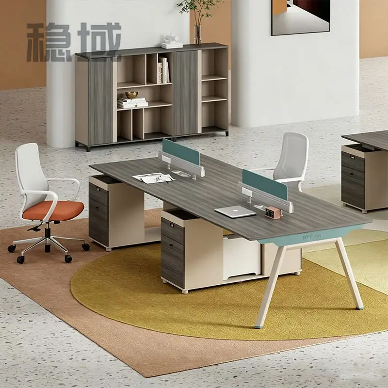 Office desk office staff desk simple modern screen station locker partition employee computer desk — view 1