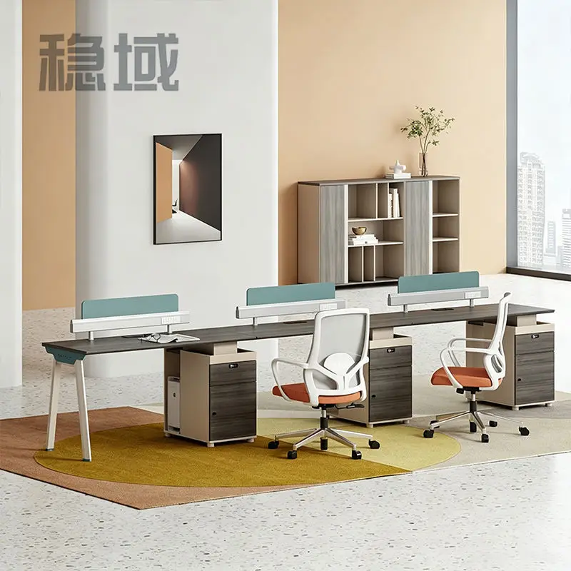 Office desk office staff desk simple modern screen station locker partition employee computer desk — image 2