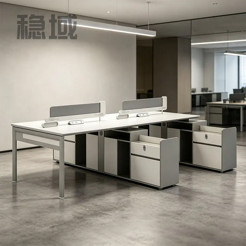 Office desk office staff desk simple modern screen station locker partition employee computer desk — view 1
