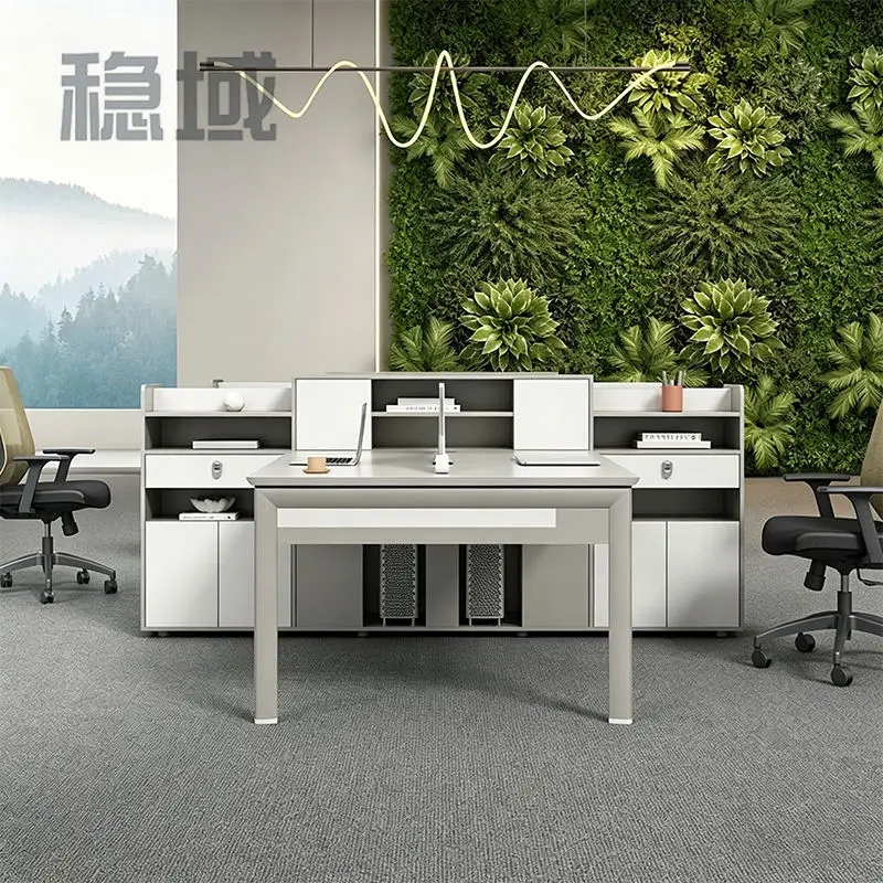 Office desk office staff desk simple modern screen station locker partition employee computer desk — image 2