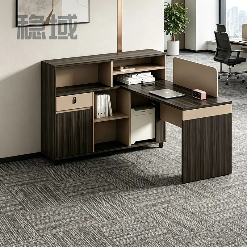 Office desk office staff desk simple modern screen station locker partition employee computer desk — view 1