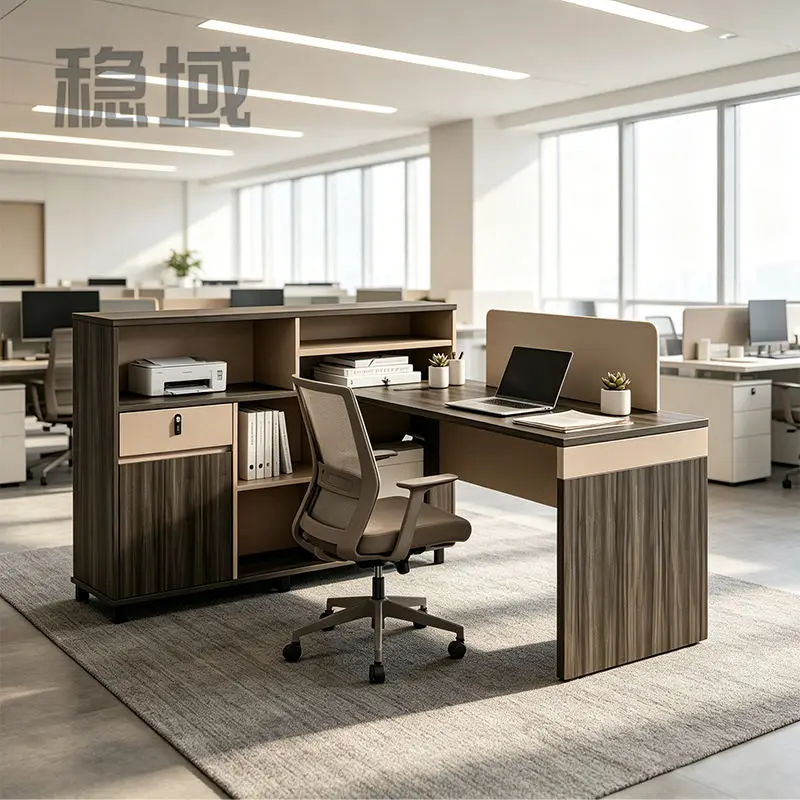 Office desk office staff desk simple modern screen station locker partition employee computer desk — image 3