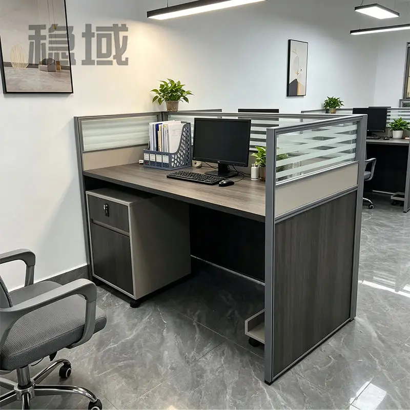 Office desk office staff desk simple modern screen station locker partition employee computer desk — image 2