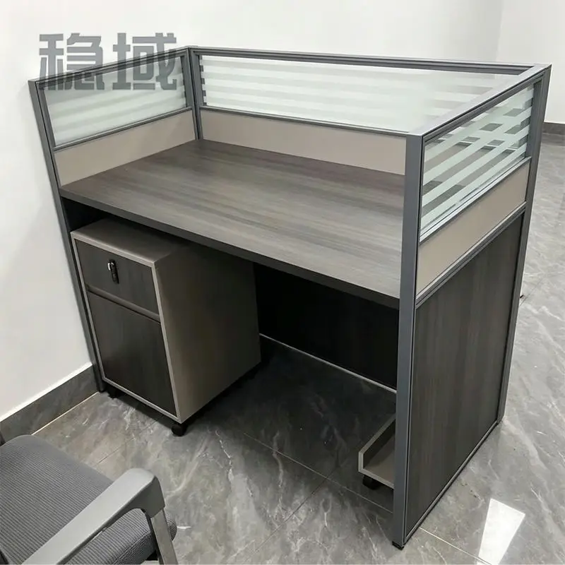 Office desk office staff desk simple modern screen station locker partition employee computer desk — image 3