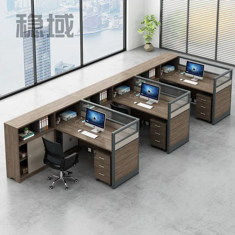 Office Staff Desk Simple Modern Rectangle Eco-Friendly Modular Screen Station Partition Employee Computer Desk — image 4