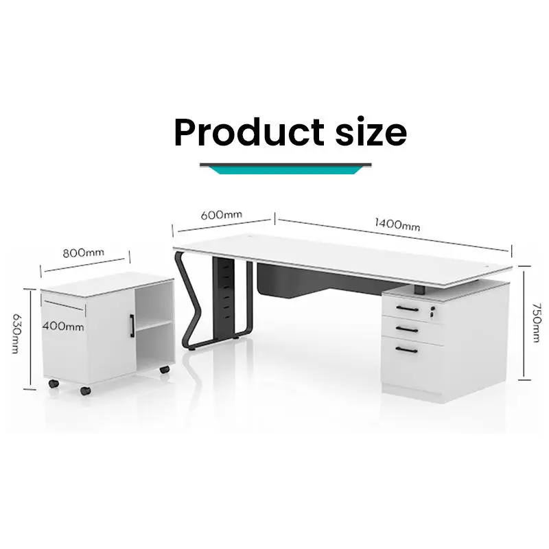 Meetco Customized White Convertible Extendable Modern Executive Office Workstation Desk — image 3
