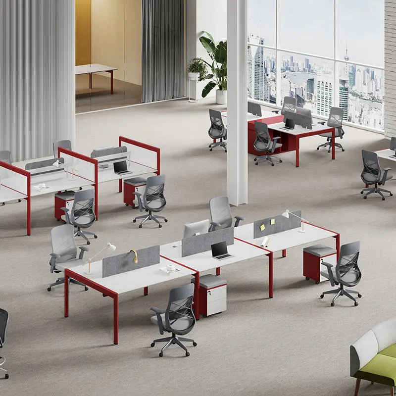 Meetco Modern Modular Office Workstation Furniture 2/4/6-Person Call Center Desk for School Home Office & Hospital Use — view 1
