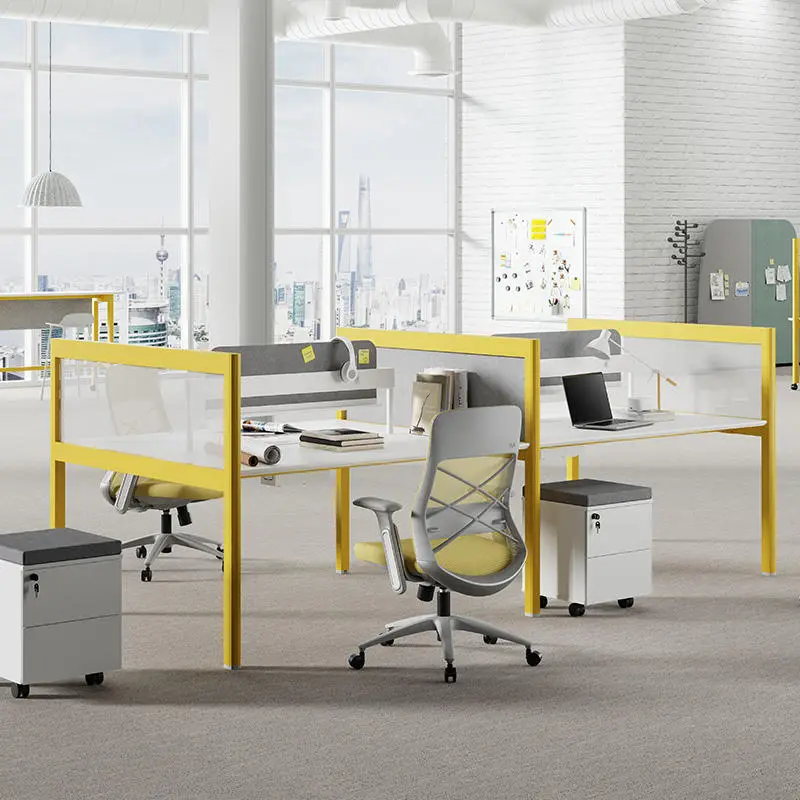 Meetco Modern Office Furniture China 4 People Office Desk Workstation Office Partitions Table Workstation — view 1