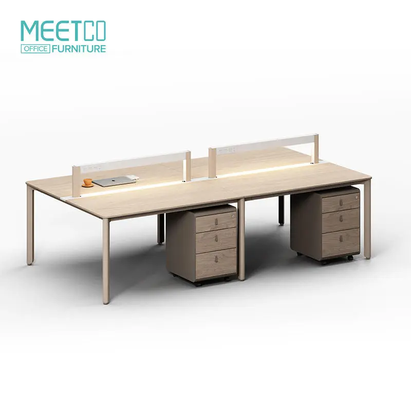 5-Person Computer Office Workstation Home Office and Hospital Staff Work Desk with Desk Dividers Office Cubicle Supplier — view 1