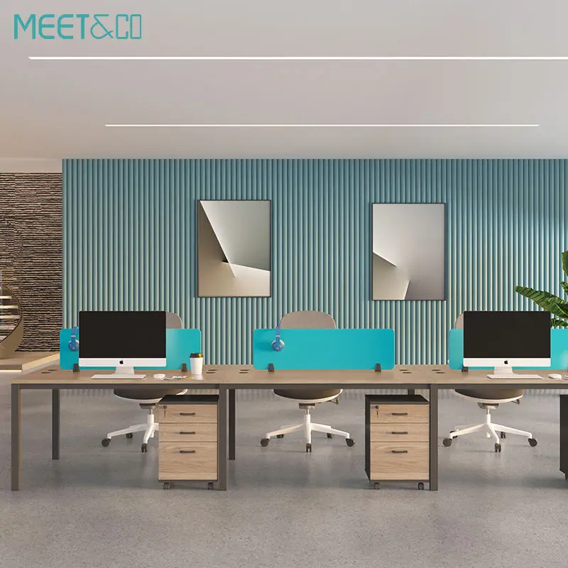 6-Seat Office Desk Convertible Durable Modular for Call Center Cubicles Modern Office Cubicle Workstation for 5 Person — view 1