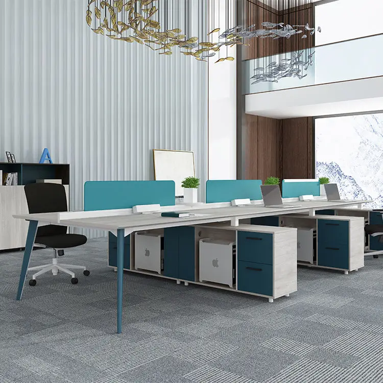 Modern Office Furniture China 4 People Office Desk Workstation Office Modular Partitions Table Workstation — image 3