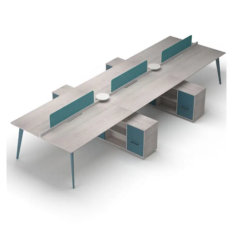Modern Office Furniture China 4 People Office Desk Workstation Office Modular Partitions Table Workstation — image 4