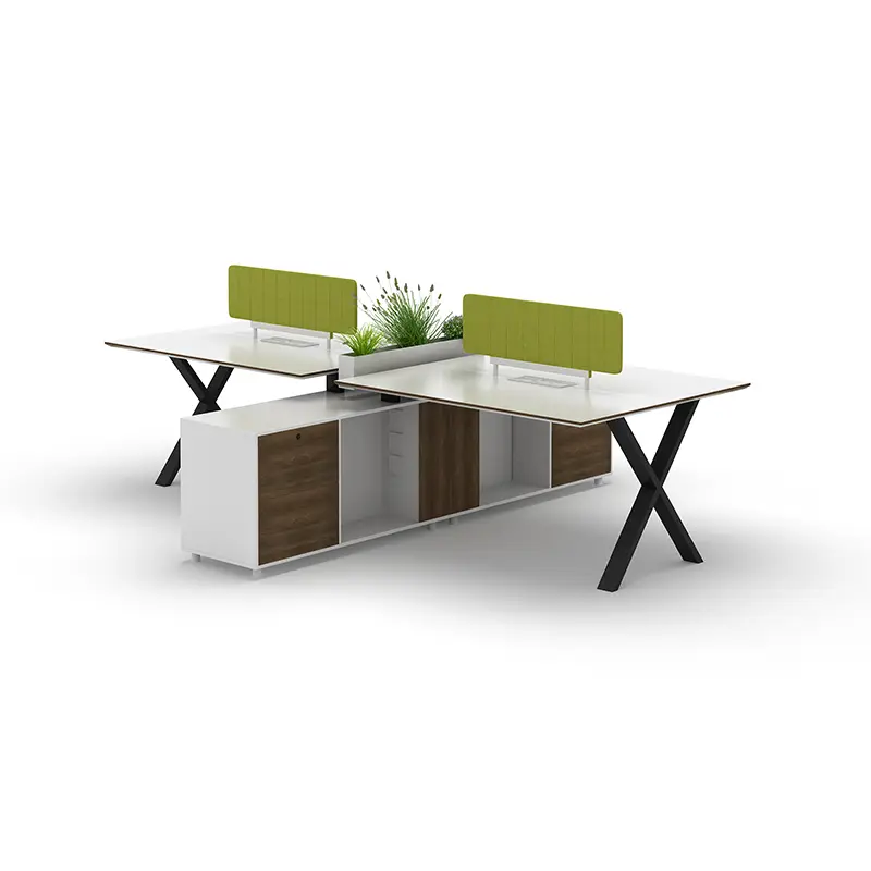 Modern Office Cubicle Workstation with Sofa Seat Modular Office Partition Call Center Desk Panel Wood Style Furniture Home Use — image 7