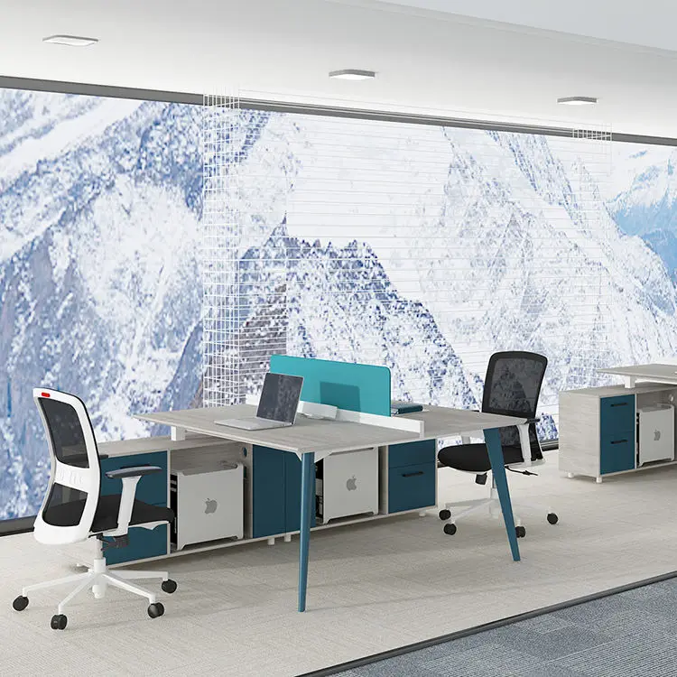 Modern Office Furniture China 4 People Office Desk Workstation Office Modular Partitions Table Workstation — image 6
