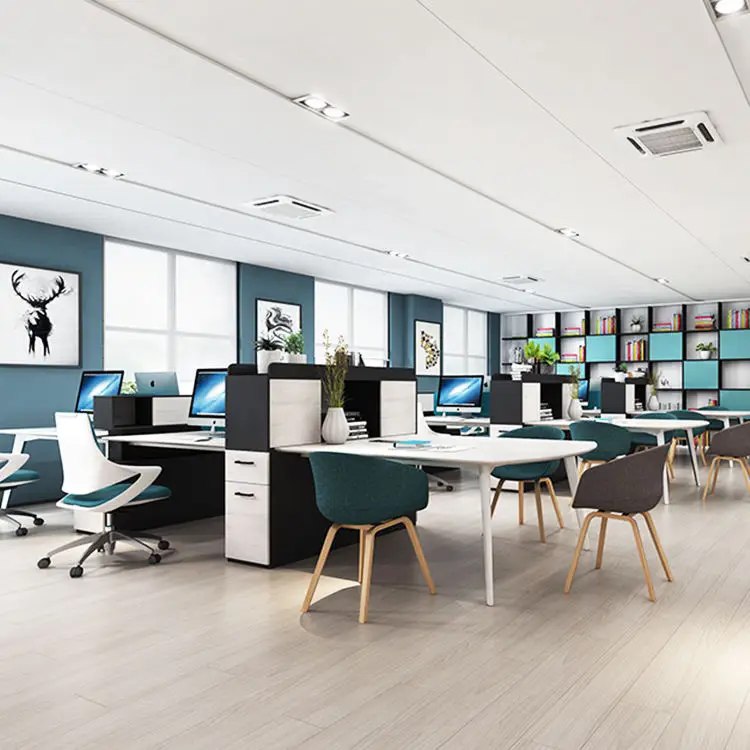 Modern Office Furniture China 4 People Office Desk Workstation Office Modular Partitions Table Workstation — image 7