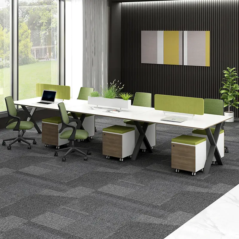 Modular 4-6 Seater Coworking Office Table Open Staff Workstation for Home Office & School People Desk Furniture — image 4
