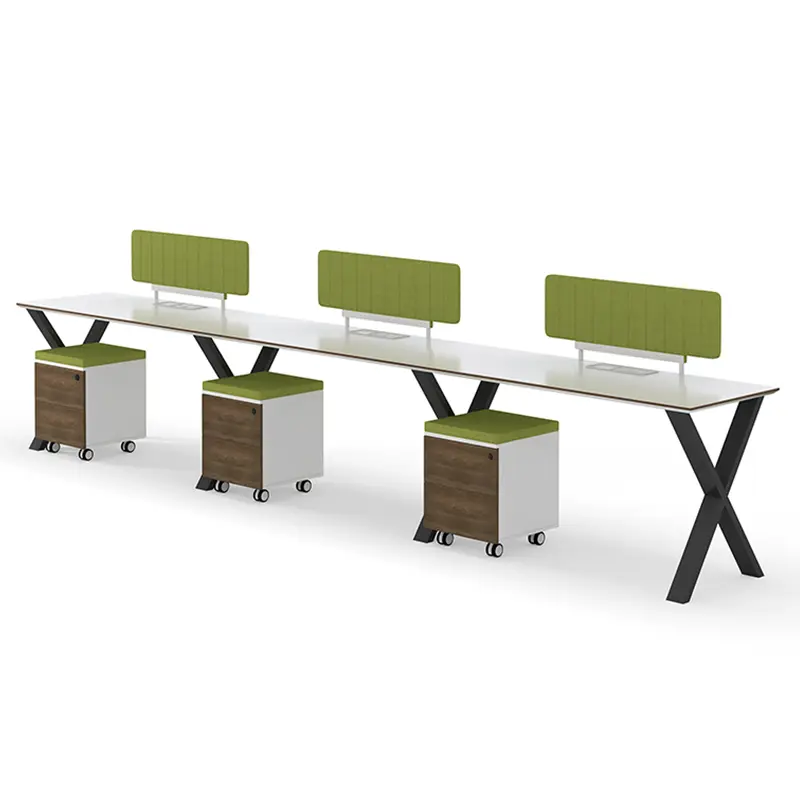Modular 4-6 Seater Coworking Office Table Open Staff Workstation for Home Office & School People Desk Furniture — image 6
