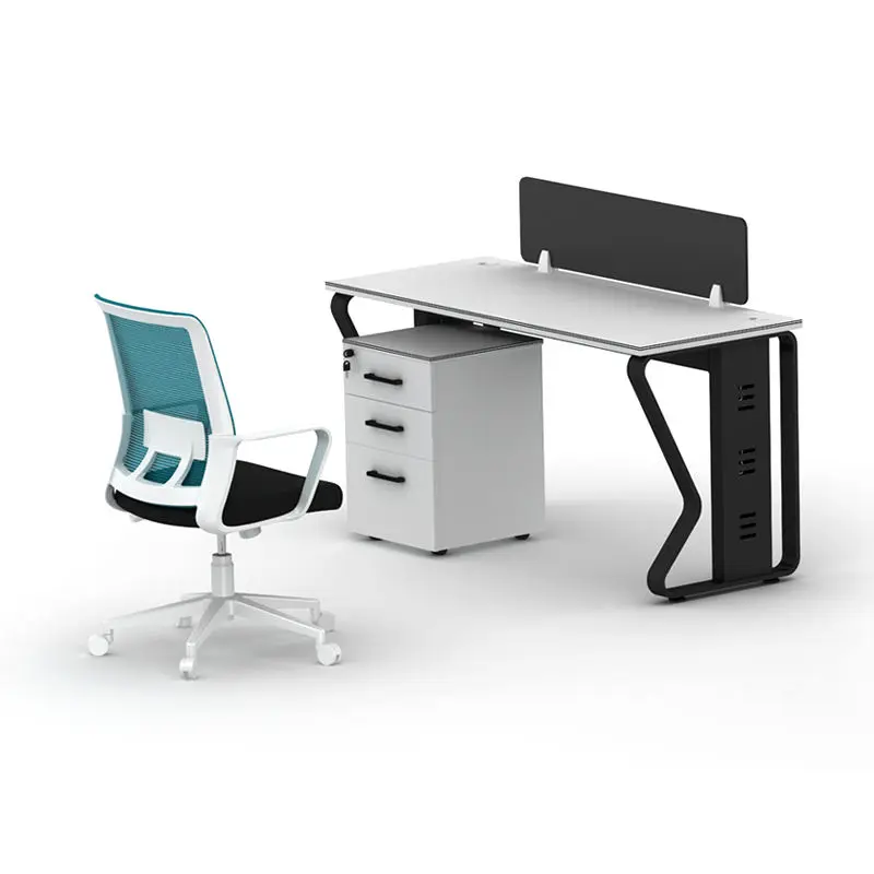 Custom Made Modular Office Furniture Table Modern 4 Person Office Computer Workstation Desk Work Station — view 1