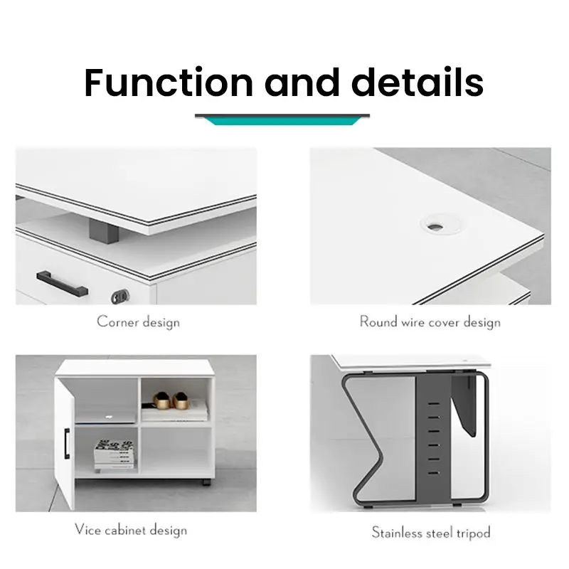 Custom Made Modular Office Furniture Table Modern 4 Person Office Computer Workstation Desk Work Station — image 4