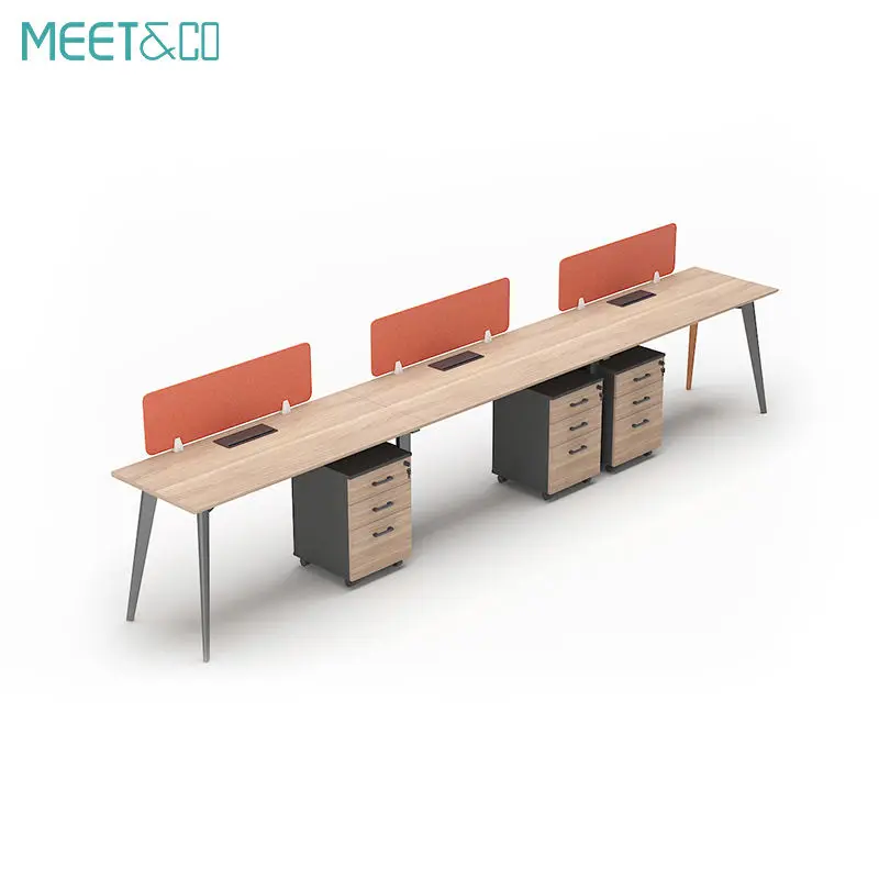 Modern Wooden Modular Cubicle Office Desk Workstation for 1/2/3/4/6 People Multi-Person Workstation for Home Office or Workshop — image 4