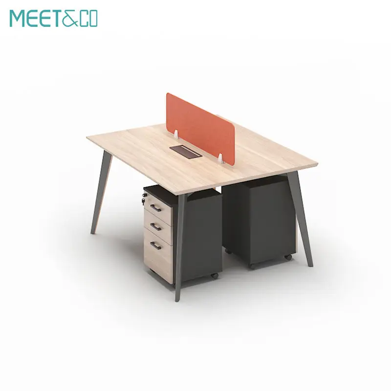 Modern Wooden Modular Cubicle Office Desk Workstation for 1/2/3/4/6 People Multi-Person Workstation for Home Office or Workshop — image 5
