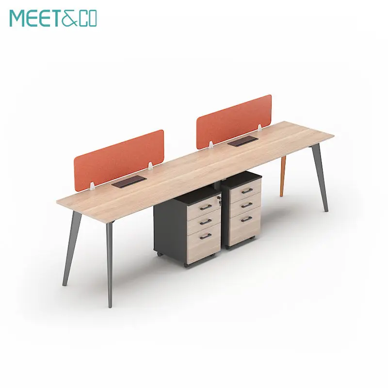 Modern Wooden Modular Cubicle Office Desk Workstation for 1/2/3/4/6 People Multi-Person Workstation for Home Office or Workshop — image 7