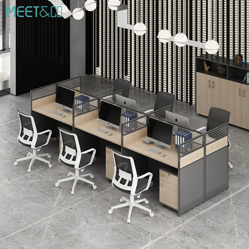 Modern Design Wooden Modular Office Furniture Workstation and Table Category Office Partitions — image 4