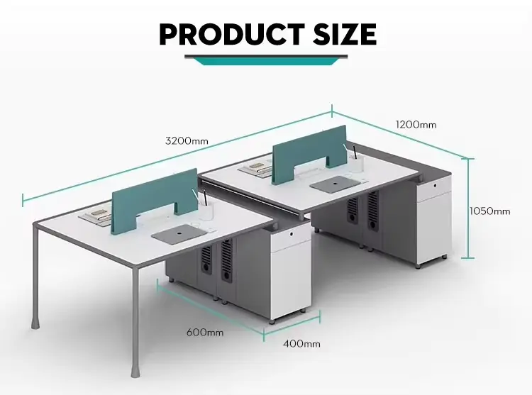 Luxury Modern Office Desk Cubicle Workstation for 4-10 People Steel Material with Drawer for Home Office Furniture — image 3