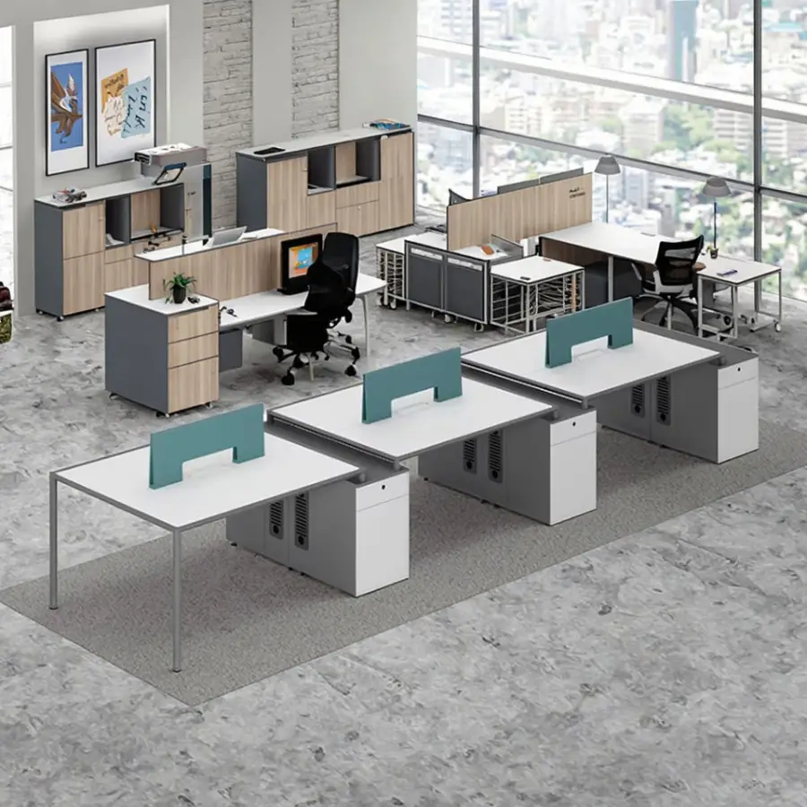 Luxury Modern Office Desk Cubicle Workstation for 4-10 People Steel Material with Drawer for Home Office Furniture — image 4