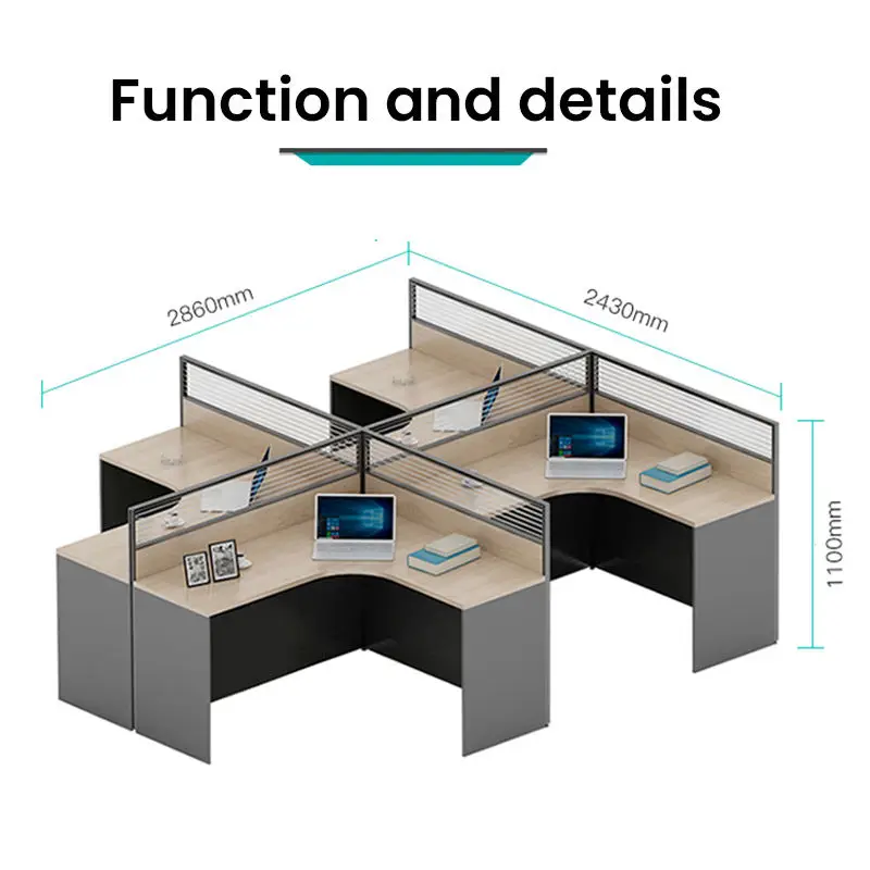 Modern Design Professional Office Furniture Customizable Private Call Center Cubicle Workstation Table — image 3