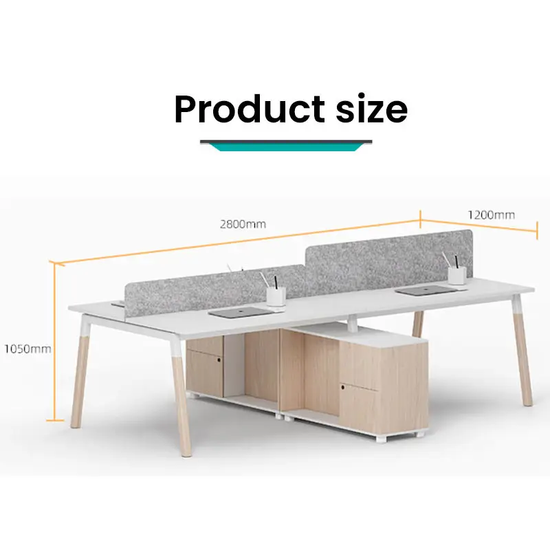 Bulk Supplier Convertible Modern Office Furniture Workstation 4 Seater Desk Curved Partition Protection Panel Handle Storage — image 3